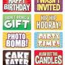 KING PROPS Premium Multicolor Photo Booth Props Kit English Letter Perfect Water Proof Perfect 18th, 30th, 40th, 50th Birthday Celebrations Parties Decorations and More, Double Sided 6 Count