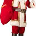 Watato Santa Suit Adults Men Santa Claus Costume 10Pcs Deluxe Professional Velvet Adult Christmas Outfit Holiday Cosplay Set (Large)
