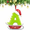 26 Letter Ornaments for Christmas Tree Decoration,Personalized Letters Ornaments, Initial Christmas Ornament, Hanging DIY Letter Xtmas Dinosaur Ornament, Gifts for Family Friends (A)