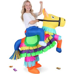 Inflatable Costume Adult Funny Piata Halloween Costume Teen- Donkey Animal Whimsical Blow Up Outfit for Party, Festival, Taco Fiesta, Luau & Celebration Dress Up