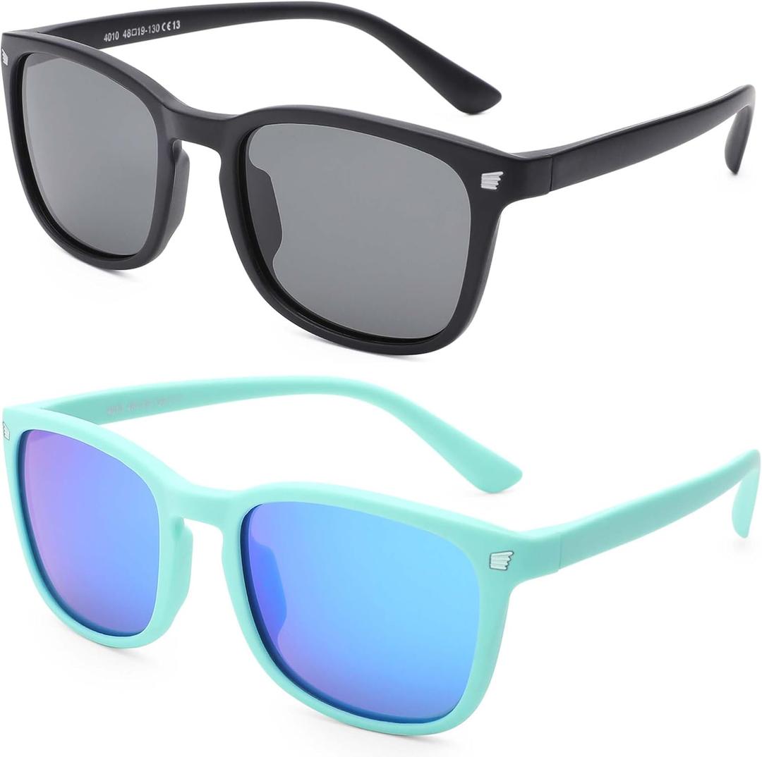 COASION Polarized Kids Sunglasses UV 400 Protection for Girls Boys Classic Retro Style Toddler Shades Age 3-12
