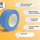 Better Office Products Blue Painters Tape, 2 Inch x 55 Yards, Bulk 10 Pack, Adhesive Painting Tape, Bulk Pack General Purpose Masking Tape, 10 Rolls x 55 Yards, 550 Total Yards