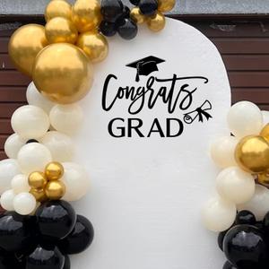 Congrats Grad Decal Sign for Balloon Arch - Graduation Decar for Grad Party, Class of 2026 Grad Party Graduation Event Planner Vinyl Decal