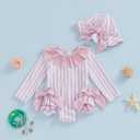 ZyHwShine Toddler Girl Swimsuit Strawberry One Piece Swimsuit Romper with Hat Girl Bathing Suit Kids Girl Beach Rash Guard (12-18 Months, Pink)