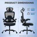 Office Chair with Adjustable Lumbar Support, Ergonomic Desk Chairs, Black, Large