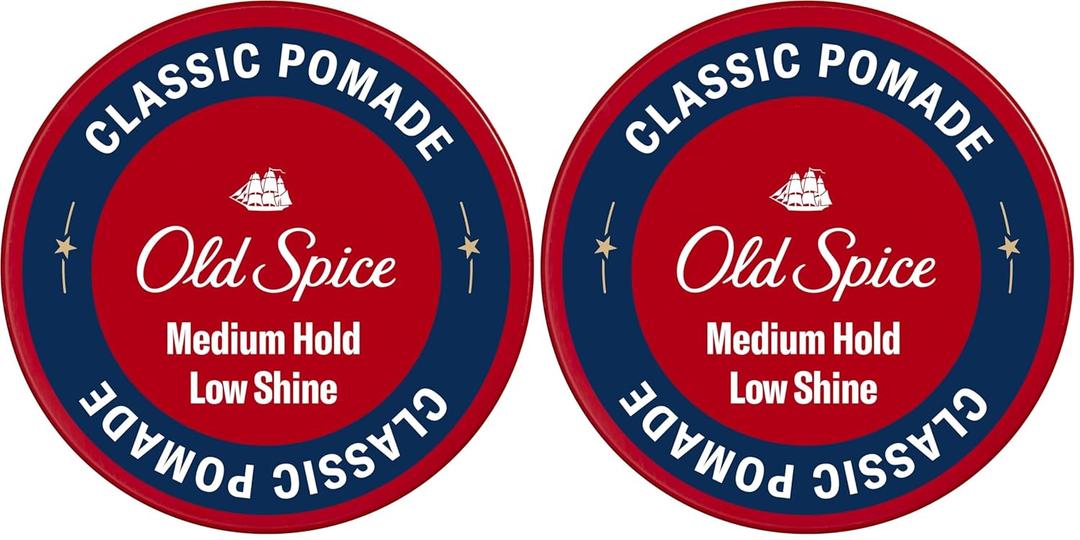 Old Spice Hair Pomade for Men, Medium Hold, Low Shine, Men's Hair Styling, 2.22 Oz Each, Twin Pack
