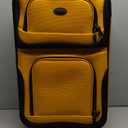 U.S. Traveler Rio Fabric Expandable Carry-on Luggage, Rolling Suitcase, Orange, 2 Wheel Set
