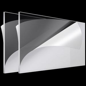 Roowest 2 Pcs 24 x 48 Inch, 3/16 Inch Thick Clear Acrylic Sheet Plastic Sheet Cut to Size Acrylic Board Panel for Craft Engraving Display