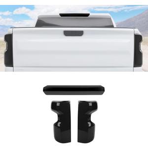 RAZPOY Smoked Light Cover Compatible with Chevy Silverado 2022 2023 2024 2025, Smoke Black 3rd Third Brake Light Cover & Tail Light Cover