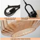 Amber Plug in Pendant Light, Hanging Lamps for Living Room Plug in Glass Globe Pendant Light, Modern Plug in Cord Pendant Hanging Light with 14.7 ft Cord On/Off Switch Striped Glass Shade, D11"* H6.3"