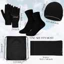 Liitrsh 120 Pcs Homeless Care Package Supplies Bulk Winter Beanie Hat Gloves Socks Scarves Polyester Drawstring Bags for Men (Black)