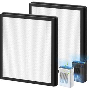 T356 Replacement Filter Compatible with Trucozie T356 Air Purifi-er, 3-IN-1 HEPA and High-Efficiency Activated Carbon Filter for Dust Pollen Pet Hair & Odors Smoke Wildfire, 2 Pack