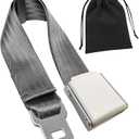 Airplane Seat Belt Extender, 7-31" Airline Seatbelt Extender Adjustable - FITS ALL Airlines in US Except Southwest-Free Carrying Case (Silver)