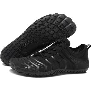 Barefoot Shoes  Mens Footwear for Walking Hiking with Wide Toe Box,Healthy & Non-Slip,Breathable Barefoot Vitality Water Shoes for Beach Pool Swim Outdoor (Unisex), Size 46, Black