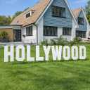 18-Inch Hollywood Yard Sign Letters with Stakes by VictoryStore, Solid White Corrugated Plastic Lawn Signs, Non-Printed, American Made, 9 Pieces