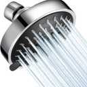 High Pressure Shower Head 5 Settings Fixed Showerhead 4 Inch High Flow Bathroom Showerhead with Adjustable Brass Ball Joint for Luxury Shower Experience Even at Low Water Pressure (Chrome)