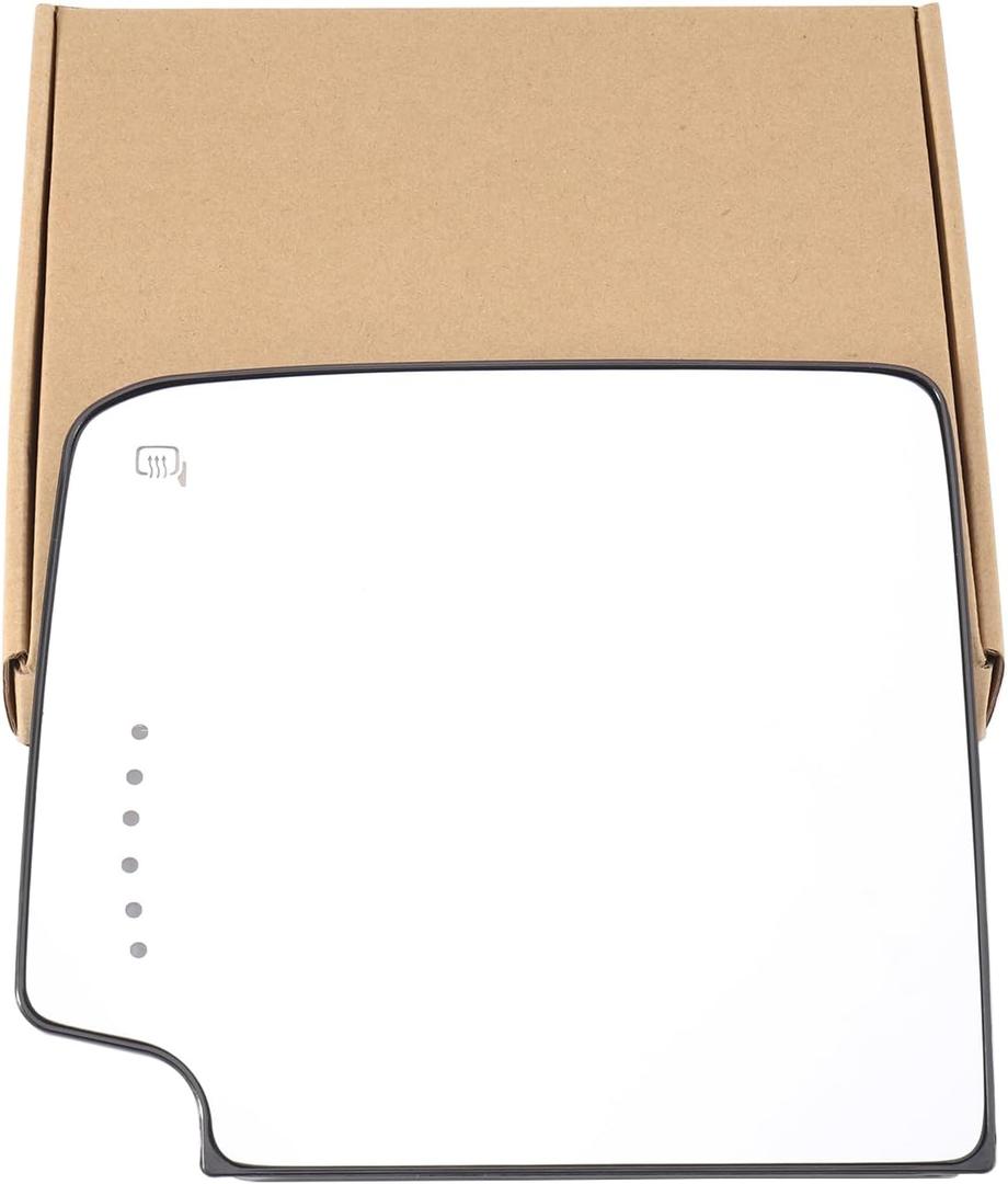 Driver Side Towing Mirror Glass for Chevy Silverado GMC Sierra 1500 2014-2018 Upper Left Side Tow Mirror Glass Replacement for Silverado Sierra 2500 3500 HD 2015-2018