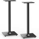 ELIVED Universal Speaker Stand Pair, 31 Inch Height Bookshelf Speaker Stands for Satellite Speaker Large Speaker Up to 22 lbs, Surround Sound Speaker Stand with Cable Management, Black, YD5022