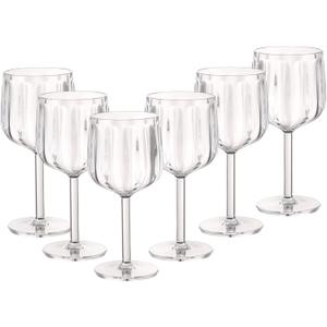 6-Pack Plastic Wine Glasses - 12oz Shatterproof Stemware, Reusable BPA-Free Lead-Free Vintage Clear Vintage Goblets for Weddings, Parties Occasions,Perfect Gifts for Weddings, Birthday.