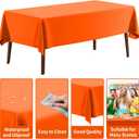 CXPSINC 54 Inch X 300 Feet Plastic Table Cover Roll Disposable Tablecloth with Slide Cutter for All Type/Shape Tables | Party, Banquet, Birthdays, Weddings(Orange, 300 Feet, 3600" x 54"