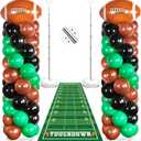 Football Party Balloon Column Stand Kit Sports Game Party Decoration Sport Themed Adjustable Balloon Stands Football Birthday Green Brown black Balloons Floor Runner for Game Day Tailgate supplies