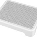 SOYO Mobility One Step Stool, Heavy Duty Indoor Outdoor Non-Slip Small Step Platform Assistive Device for Adult Elderly, Standing Support and Step Riser for Car, Bed, Door, Stair, Bathroom, White-Gray