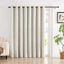 Natural 100% Blackout Linen Curtains for Bedroom Black Out Curtains 84 Inch Long 1 Panel Extra Wide Farmhouse Window Curtain for Living Room,Grommet Room Darkening Drapes,100" W x 84" L