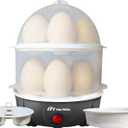 truTRTL 4 in 1 electric egg cooker | Boils upto 14 eggs | Poacher | Omelet maker | Vegetable steamer, dumpling & More | Royal Black