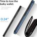 for Samsung Galaxy S25 Plus/S25+ Wallet Case with Card Holder, 2X Screen Protector Dual Layer Heavy Duty Protective Hidden Card Slot Slim Case for Galaxy S25 Plus 6.7" 2025 (Blue)