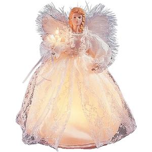 Kurt Adler 10-Light 9-Inch White Angel Treetop