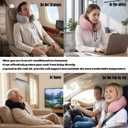 Travel Pillow for Airplane with Soft Memory Foam, U-Shaped Neck Support, Plush & Waffle Washable Cover with Lanyard for Car, Office & Camping (Pink)