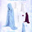 Liitrsh 3 Pcs Christmas Large Queen Princess Costume Witch Sisters Adults Purple Blue White Hooded Robe Cloak for New Year Party Cosplay Wizard