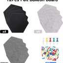 Gute 12 Pcs Hexagon Felt Bulletin Board Tiles Self Adhesive, Black Gray White Felt Cork Board for Wall Decor, Pin Board for Home Office School Memos Photos Notes Display