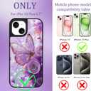 Fiyart Designed for iPhone 15 Plus Case,Cute 3D Glossy Butterflies for Women Girls Hard Shell Durable Shockproof Luxury Aesthetic TPU Phone Bumper 6.7"-Purple