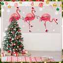 Buryeah 6 x 13 ft Christmas Flamingo Garage Door Decorations Christmas Garage Door Banner Large Flamingo Backdrop Holiday Cover Murals for Xmas Indoor Outdoor House Wall
