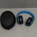 ZIHNIC Bluetooth Headphones Over-Ear, Foldable Wireless and Wired Stereo Headset Micro SD/TF, FM for Cell Phone,PC,Soft Earmuffs &Light Weight for Prolonged Wearing (Black/Blue)