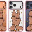 Bouvardia for iPhone 17 Pro Case, Cute Girly Design for Women, Shockproof & Aesthetic, Capybaras