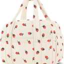 Corduroy Lunch Box Lunch Bag for Women Men, Cute Strawberry Small Insulated Reusable Work Leakproof Simple Lunch Boxes Tote Bag Adults Cooler Bag