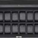 ROTHWELL 12 Slot Leather Watch Box for Men - Luxury Case Display Jewelry Organizer with Microsuede Liner - Travel Jewelry Case for Mens Accessories, Travel Organizer (Black & Grey)
