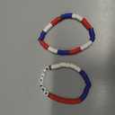 America Red White Blue Beaded Bracelets 4pc