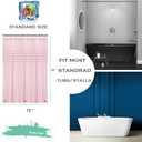 Blush Pink 3D Crystal Plastic Shower Curtain Liner, 72x72 Inch Thin Lightweight Plastic Bathroom Shower Showroom Inner Curtain with Rustproof Metal Grommet Holes and Weighted Magnets