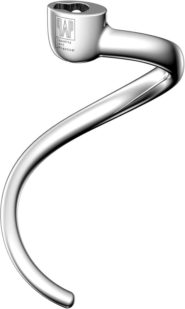 Durable Spiral Dough Hook - Compatible with KitchenAid Heavy Duty Series 5 Qt Bowl-Lift Stand MixersK4, K5, K5A, K5SS, KSM5, KDM5, KPM5, KP50, KSM50, KPM50, KSM450, KSM500, KPD162, KSMC50, PRO 500