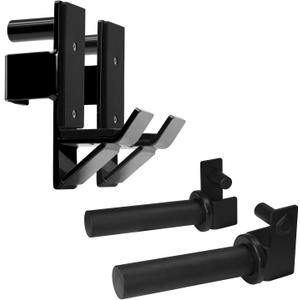 Yes4All Power Rack J-Hooks & Attachments  Heavy Duty Barbell Holders Compatible with 2x2 & 3x3 Power Racks for Home Gym (Black)