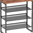 Industrial Shoe Rack - Sturdy Steel Entryway Shoe Organizer with Spacious Top - Strong Mesh Shoe Storage Shelves - Adjustable Shoe Stand for Closet Organization (4-Tier)