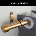 Warm Gold Curtain Rods for Windows 28 to 48", 1-Inch Blackout Curtain Rods with Aluminum Brackets and End Cap Finials, Adjustable Drapery Rods for Sliding Glass Door/Bedroom/Kitchen/Living Room Etc.