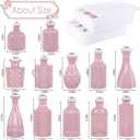 TBWIND Blush Pink Glass Bud Vase Set of 12 Mini Vintage Vases for Flowers, Centerpieces, Wedding & Home Dcor