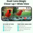Birdfy 2 Smart Bird Feeder with Camera, AI Identifies Bird Species, Dual-Lens 2K Camera for Live Streaming & Close-Up Photos, Solar-Powered Backyard Birdwatching Gift