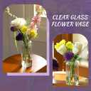 24Pcs Glass Cylinder Vases, Clear Ribbed Bud Vases for Centerpieces Weeding Decoration, Tall Clear Flower Vases in Bulk for Table Shelf, Party(Ribbed)