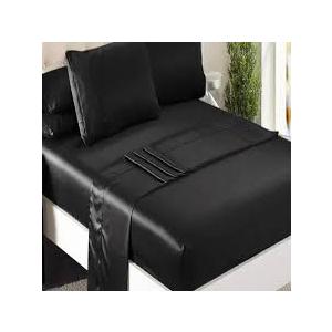 Niagara Sleep Solution Queen Grey Bed Sheet Set 4 Pieces Silky Smooth Bridal Satin Deep Pocket Fitted, Flat, 2 Pillow Cases Wrinkle Stain, Fade Resistant (Black Satin, Queen) Niagara Sleep Solution Queen Grey Bed Sheet Set 4 Pieces Silky Smooth Bridal Satin Deep Pocket Fitted, Flat, 2 Pillow Cases Wrinkle Stain, Fade Resistant (Black Satin, Queen)