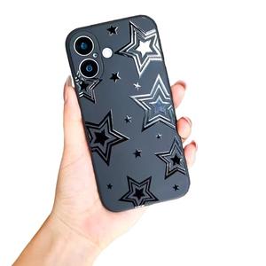 JIASTGO Fashion Star Case for iPhone 17,Slim Fit Soft TPU Shockproof Protective Cool Stars Design Cover for Women Girls Men Teens(Star-17)